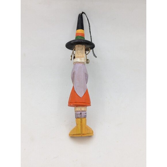 Vtg. Ornament Witch Fall Themed Metal Hair  Holding Frog Unique 5.75"  READ - Picture 3 of 9